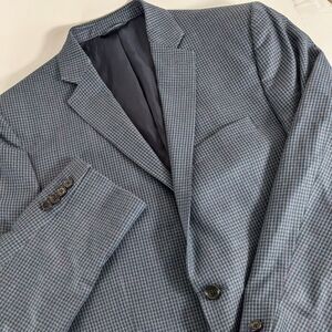 Vintage Ralph Ralph Lauren Men's 42R Gray Houndstooth Silk‎ Wool Suit Jacket
